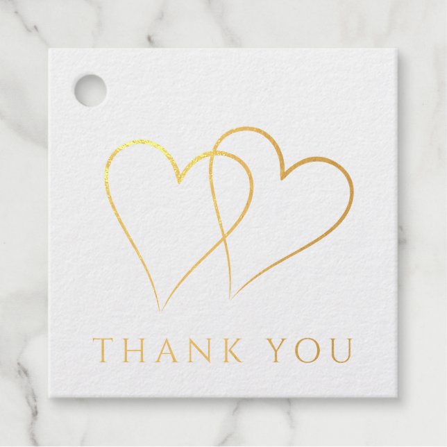 Elegantes Gold Danke, dass Sie Foil Gefälligkeitst Geschenkanhänger (Vorderseite)