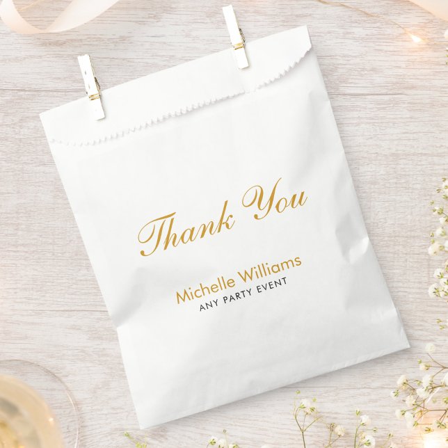 Elegantes Gold-Dankeschön-Skript personalisiert Geschenktütchen (Von Creator hochgeladen)