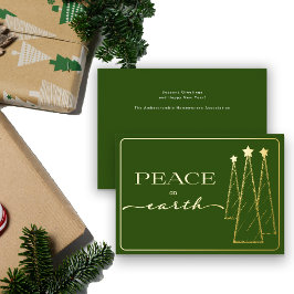 Elegantes Gold Dark Green Weltfrieden Business Folien Feiertagskarte