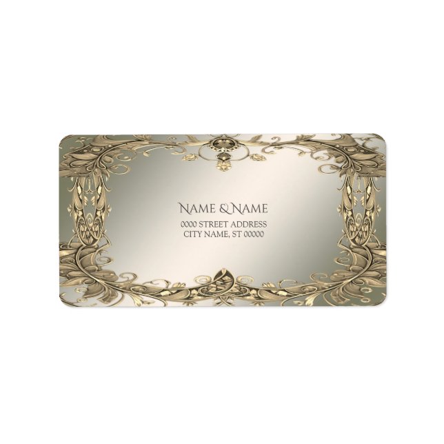 Elegantes Gold Decorative Address Label Adressaufkleber (Vorne)