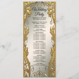 Elegantes Gold Decorative Floral Wedding Programm