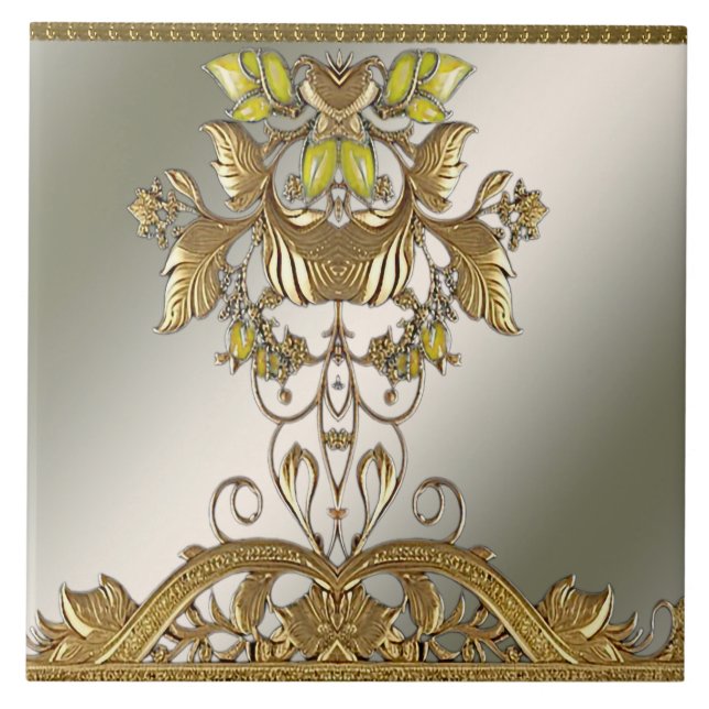 Elegantes Gold Decorative Keramik Fliese (Vorderseite)