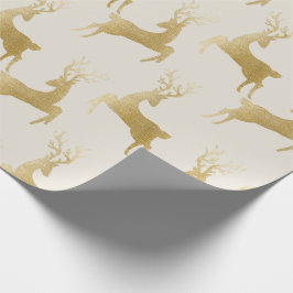 Elegantes Gold Deer Weihnachtswrapping Paper Geschenkpapier