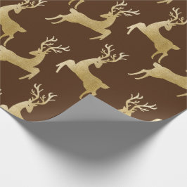 Elegantes Gold Deer Weihnachtswrapping Paper Geschenkpapier