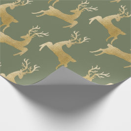 Elegantes Gold Deer Weihnachtswrapping Paper Geschenkpapier