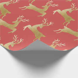Elegantes Gold Deer Weihnachtswrapping Paper Geschenkpapier