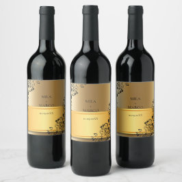 Elegantes Gold Deko Weinkeller Weinetikett