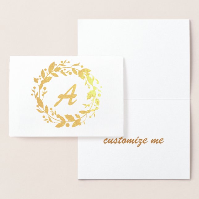 Elegantes Gold der Weihnachtsfrau Monogram Folienkarte (Anzeige)