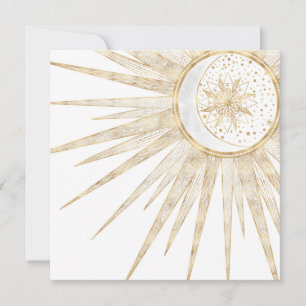 Elegantes Gold-Doodles-Sonne-Mond-Mandala-Design