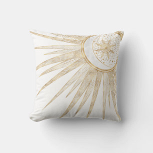 Elegantes Gold Doodles Sun Moon Mandala Design Kissen