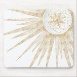 Elegantes Gold Doodles Sun Moon Mandala Design Mousepad<br><div class="desc">Dieses wunderschöne, mystische, weiße, goldene Sonne und halbmondfarbener Mond mandala Universum Thema ästhetische Design ist perfekt für Wohngestaltung, Alltagsmode oder besondere Ereignisse verzaubert Dekoration. Ein hübsches, skurriles, weißes, goldenes und mondfarbenes Mandala-Design mit Blume und Blätter, Doodles, Sternen, Punkten, Diamanten, Kreisen, Dreiecken und geometrischen Formen im Meerjungstatzenformat, mit einer halbmondglühenden Bühne,...</div>