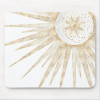 Elegantes Gold Doodles Sun Moon Mandala Design