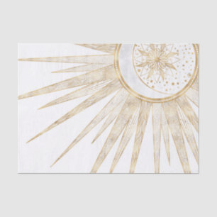 Elegantes Gold Doodles Sun Moon Mandala Design Seidenpapier