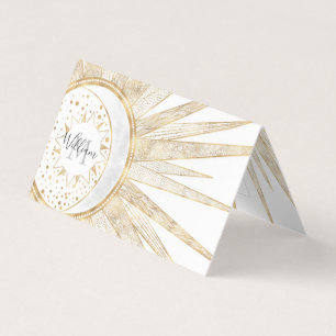 Elegantes Gold Doodles Sun Moon Mandala Design Visitenkarten