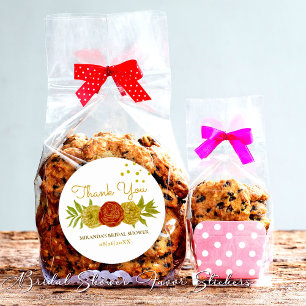 Elegantes Gold Dots Brautparty Runder Aufkleber