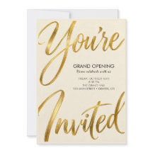 Elegantes Gold Du Bist Eingeladen Party-Einladung