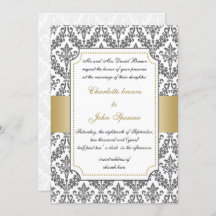 elegantes Gold, düstere Hochzeitseinladung