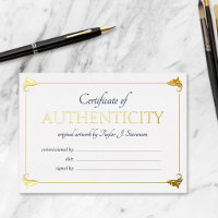 Elegantes Gold-Echtheitszertifikat