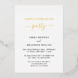 Elegantes Gold Einfache moderne Hochzeitsempfehlun Folieneinladung