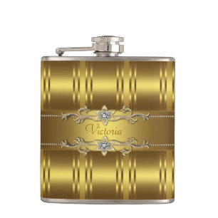 Elegantes Gold Flachmann