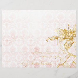 Elegantes Gold Floral & Damask Scrapbook Ephemera