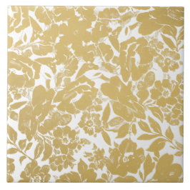 Elegantes Gold Floral Design Fliese