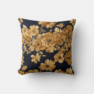 Elegantes Gold Floral Design Kissen
