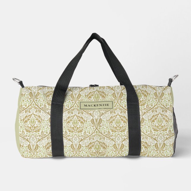 Elegantes Gold Floral Muster Duffle Bag (Vorderseite)