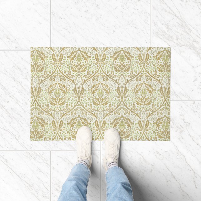 Elegantes Gold Floral Muster Fußmatte (Indoor)