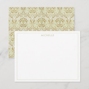 Elegantes Gold Floral Muster Mitteilungskarte