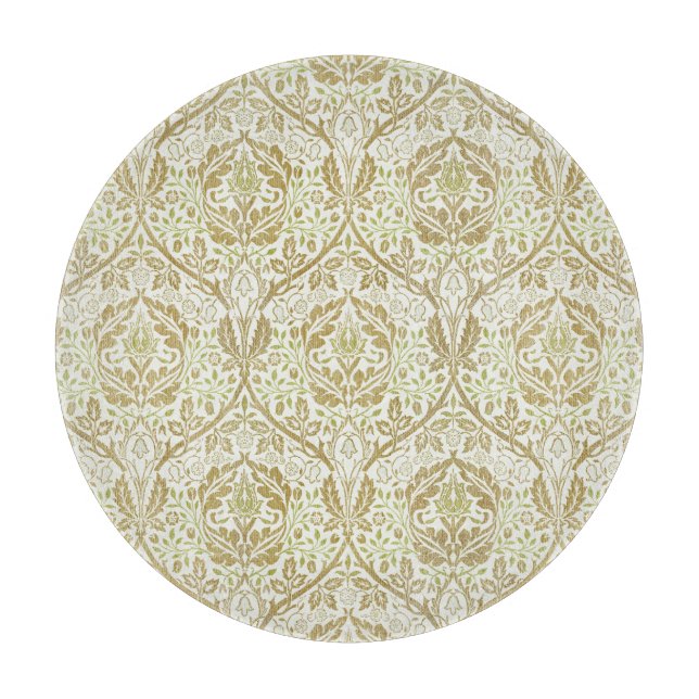 Elegantes Gold Floral Muster Schneidebrett (Vorderseite)