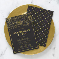 Elegantes Gold Floral Retirement Party