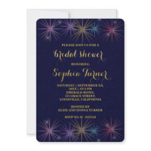 Elegantes Gold Foil Blue Glitzer Brautparty
