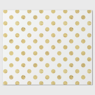 Elegantes Gold Foil Polka Dot Pattern - Gold & Wei Geschenkpapier