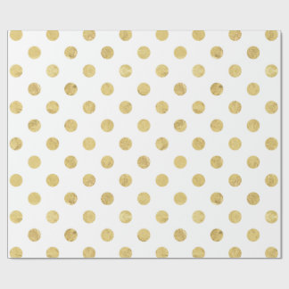 Elegantes Gold Foil Polka Dot Pattern - Gold & Wei Geschenkpapier