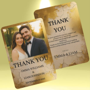 Elegantes Gold Foil Wedding Foto Danke Karte