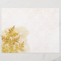 Elegantes Gold Foliage & Damask Scrapbook