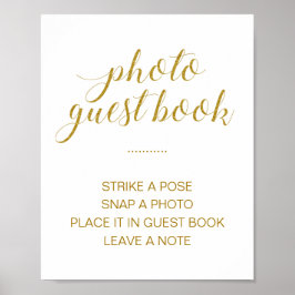 Elegantes Gold Foto Gästebuch