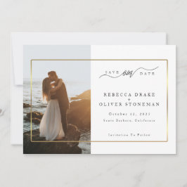 Elegantes Gold Frame Foto Hochzeit Save The Date