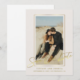 Elegantes Gold Frame Foto Hochzeit Save The Date