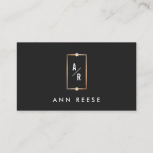 Elegantes Gold Frame Monogramm Modernes Vintages S Visitenkarte