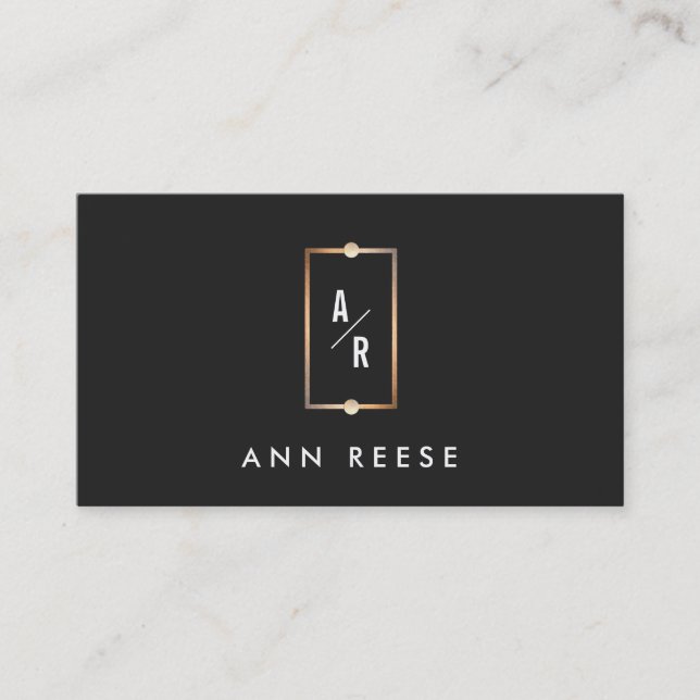 Elegantes Gold Frame Monogramm Modernes Vintages S Visitenkarte (Vorderseite)