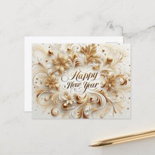 Elegantes Gold Frohes Neues Jahr  Postkarte