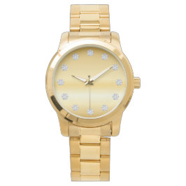 Elegantes Gold-Gesicht und Diamanten Armbanduhr