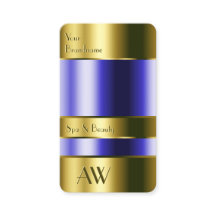 Elegantes Gold Glas Optic Blue Fluids 3D Monogram