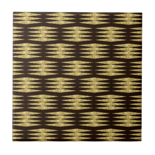 Elegantes Gold-Glitter-Art-Deco-Muster Dekorativ Fliese