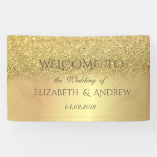 Elegantes Gold Glitter Bokeh Hochzeitsbanner Banner
