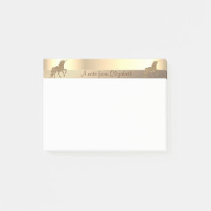Elegantes Gold Glitter Einhorn -Personalisiert Post-it Klebezettel