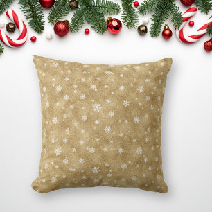 Elegantes Gold-Glitter-Sterne-Schneeflocken-Wurfki Kissen