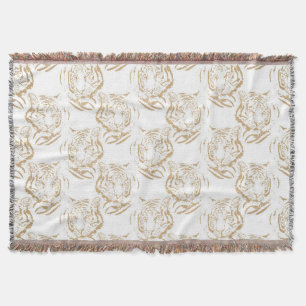 Elegantes Gold-Glitter-Tiger-Print-Weiß-Design Decke